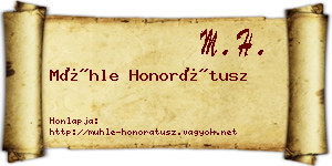 Mühle Honorátusz névjegykártya